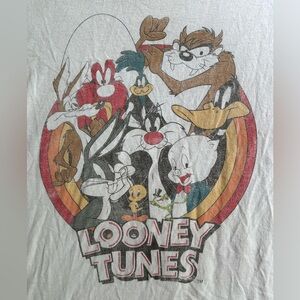 Cotton Looney Tunes Graphic Tee Bugs Bunny, RoadRunner, Sylvester, Tweety ~ L